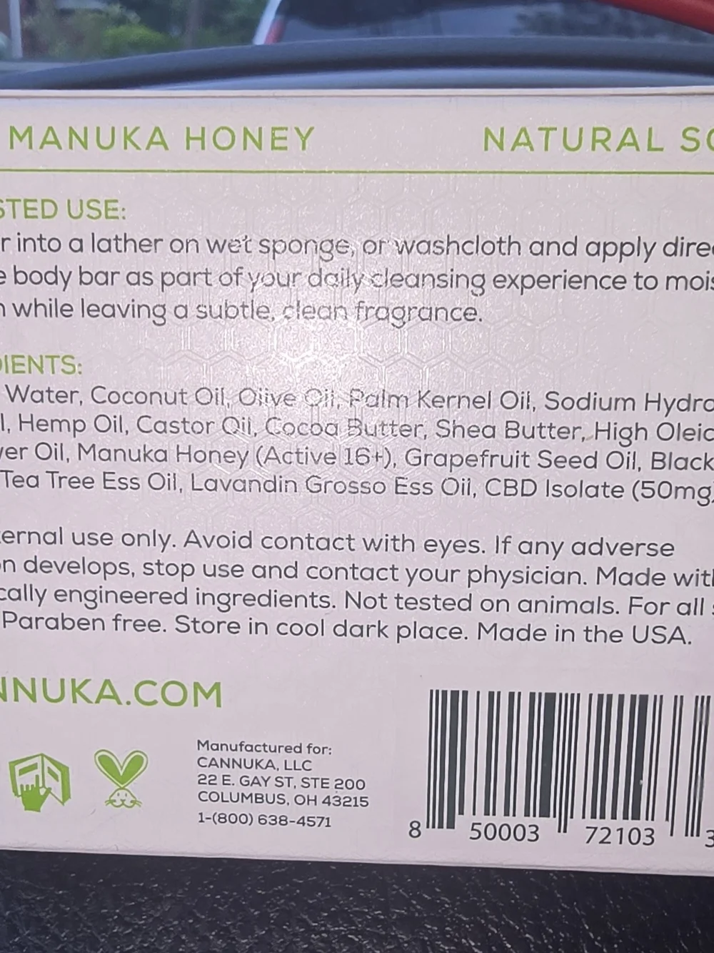 2 For $10 Cannuka Manuka Hhttps:/oneyk9 Cleansing Body Bar - Natural Scent